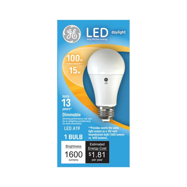 GE LED Light Bulb, A19+ General Purpose Bulb, 100 Watt Replacement, Daylight